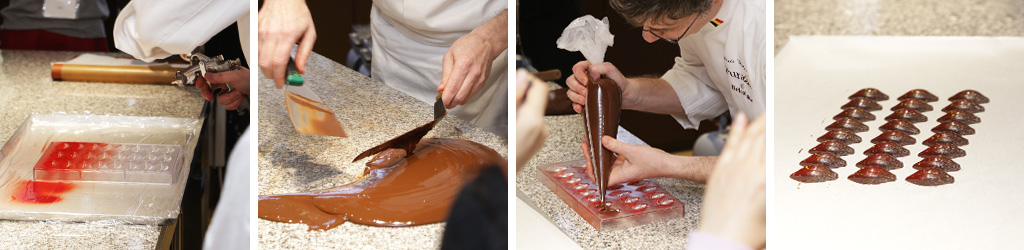 チョコレート作りの工程の写真